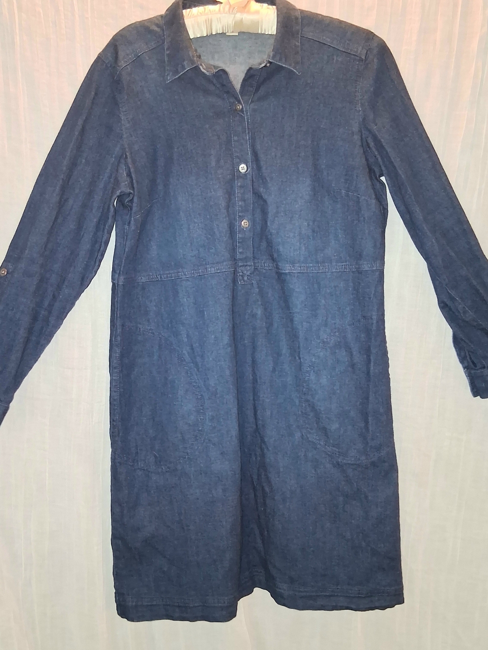 J. Jill Indigo Denim Midi Shirt Dress